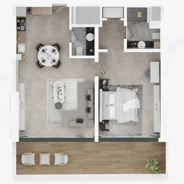 1 Bedroom apartments - Electra Acube floor plan
