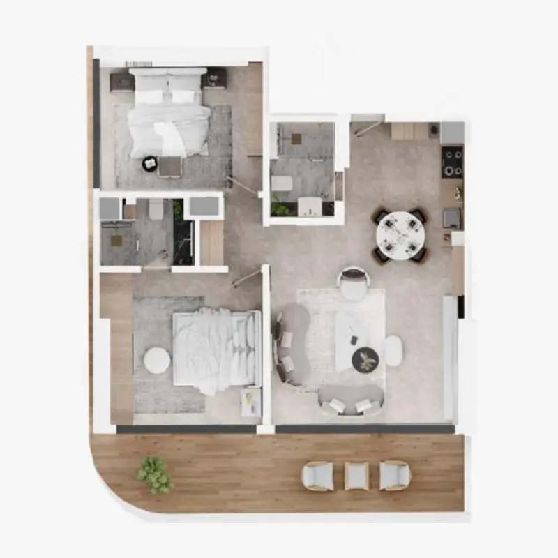 2 bedroom floor plan