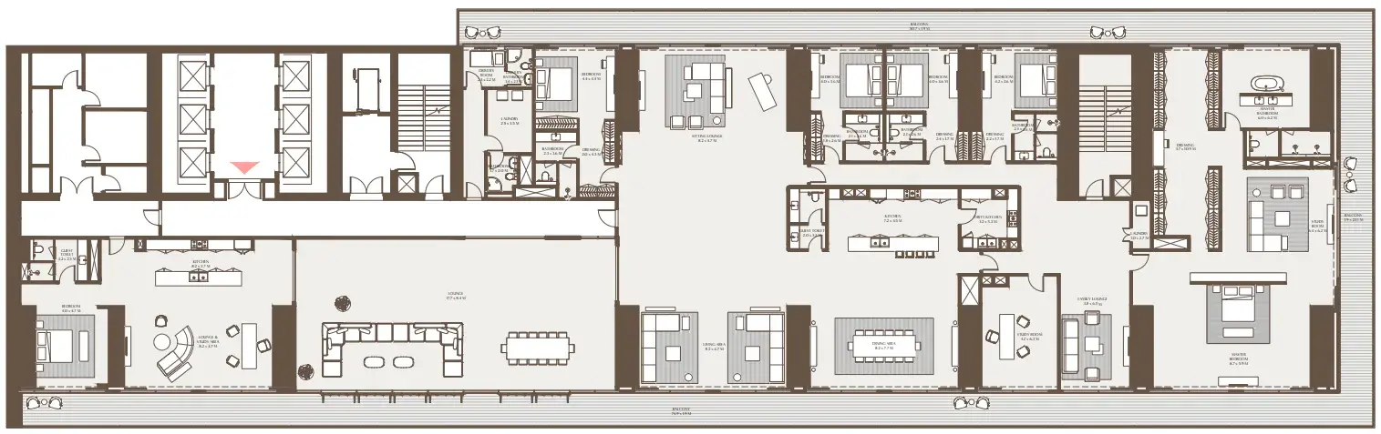 6 Bedrooms penthouse - Akala Residences floor plan