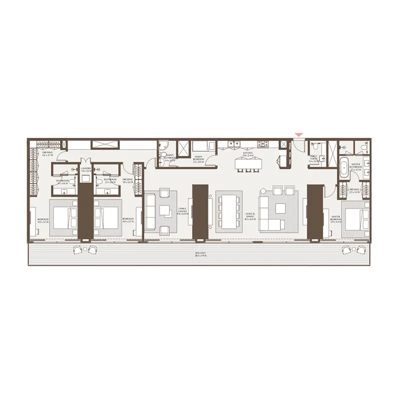 3 bedroom Apartments -  Akala Residences floor plan