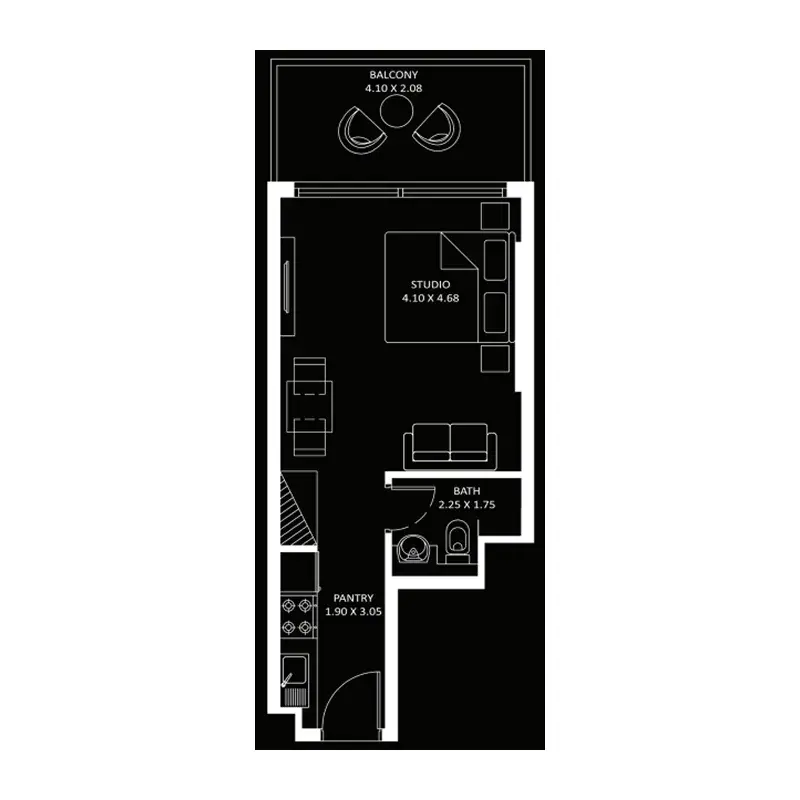 Studio apartments - Diamondz floor plan