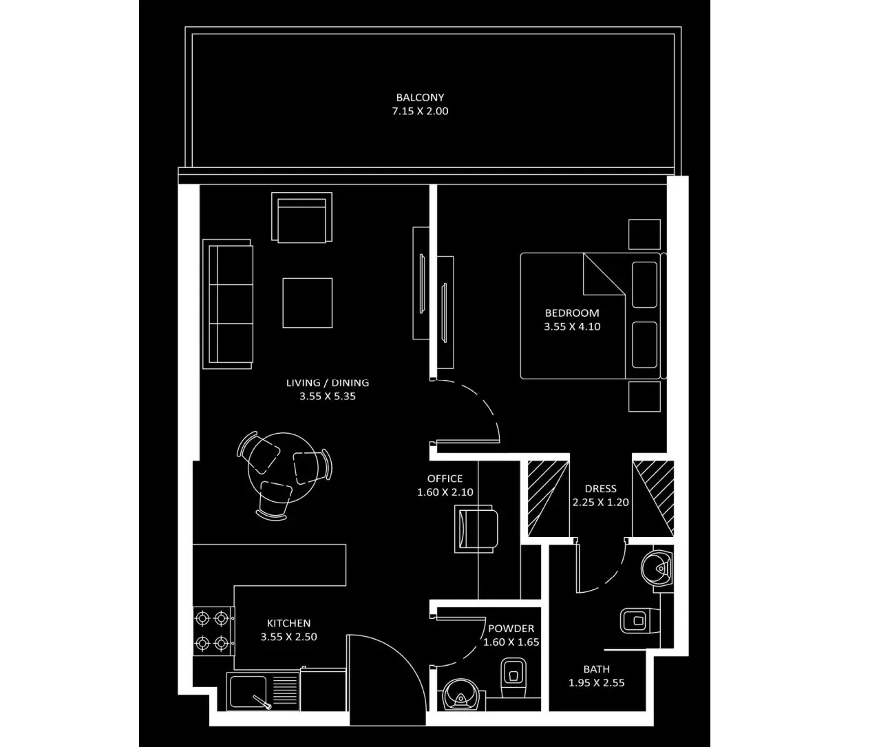1 Bedroom apartments - Diamondz floor plan