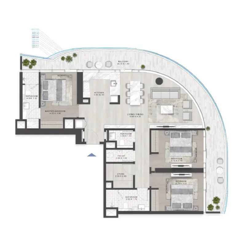 3 bedroom floor plan