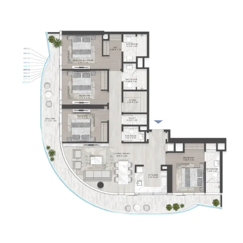 4 bedroom floor plan