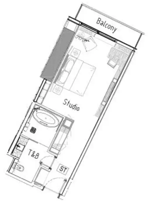 Studio apartments - Paramount Tower Hotel And Residences floor plan