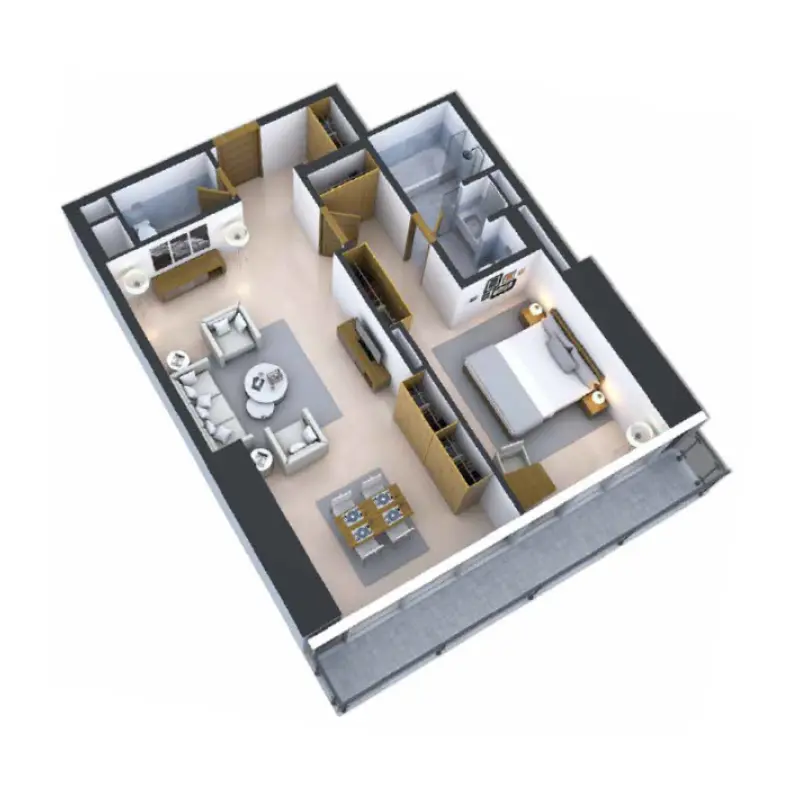 1 bedroom floor plan