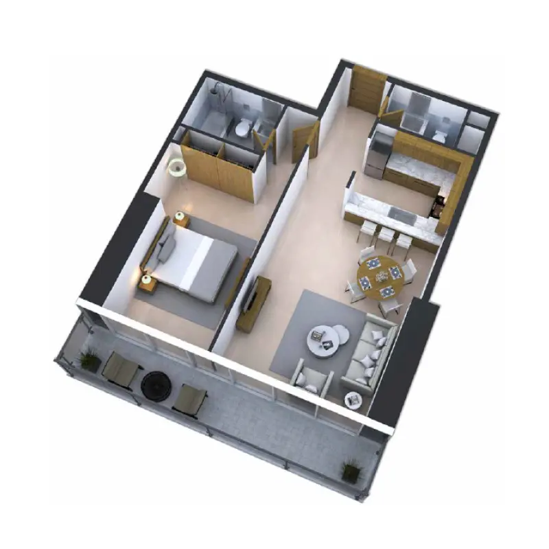 1 bedroom floor plan