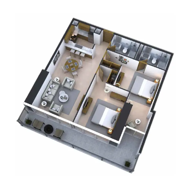 2 bedroom floor plan