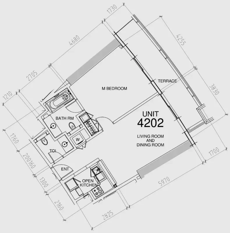 1 Bedroom apartments - Damac Towers by Paramount floor plan