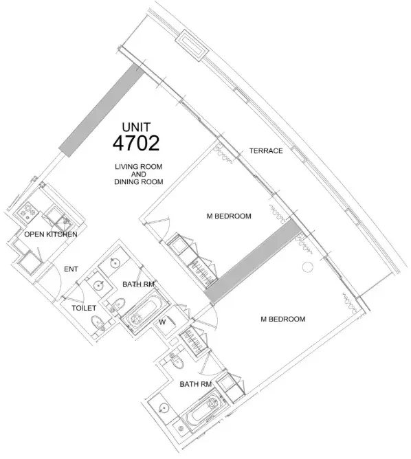 2 Bedrooms apartments - Damac Towers by Paramount floor plan