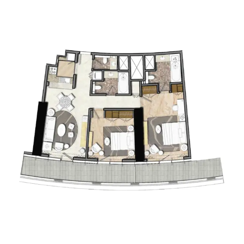 2 bedroom floor plan