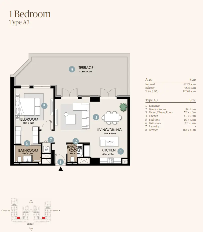 Type A3 floor plan