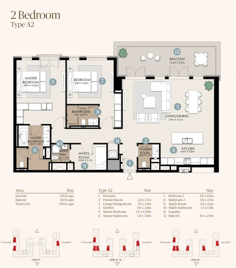 Type A2 floor plan