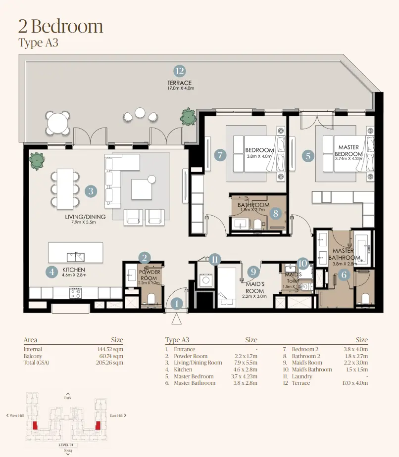 Type A3 floor plan