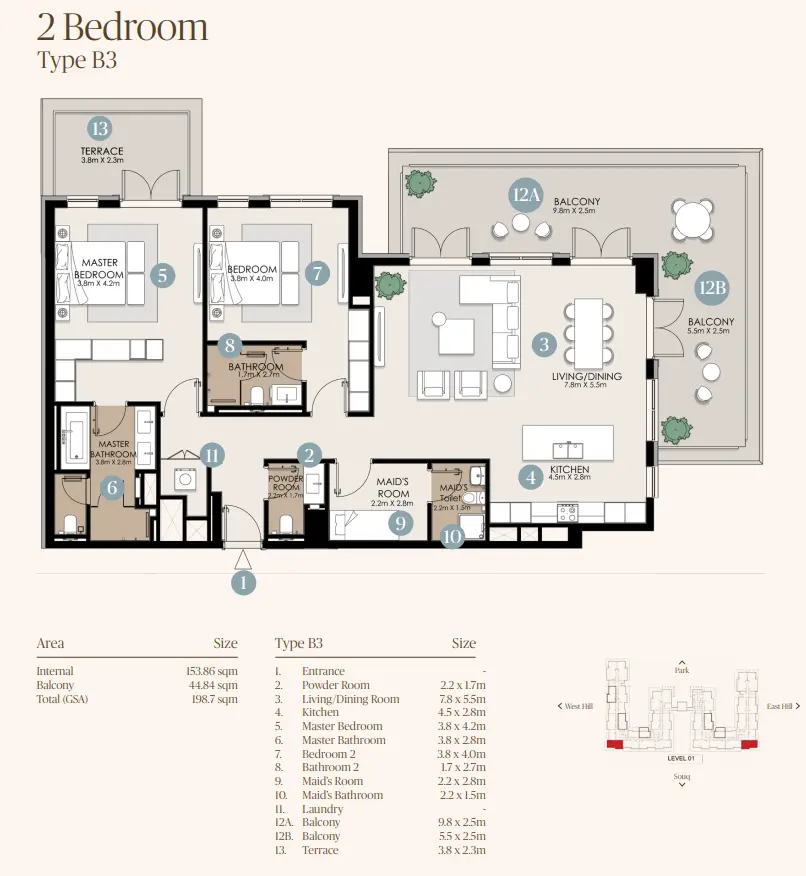 Type B3 floor plan