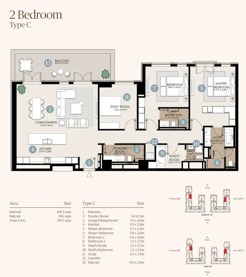 Type C floor plan
