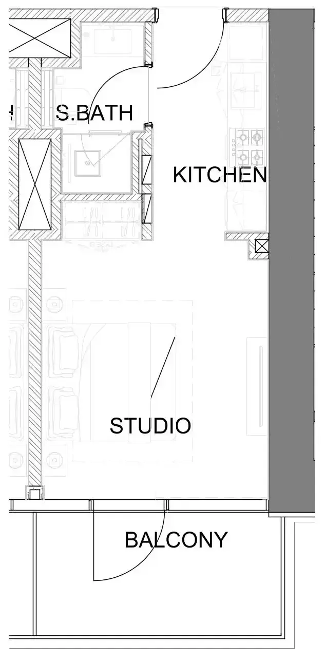 Studio apartments - Damac Safa Gate floor plan