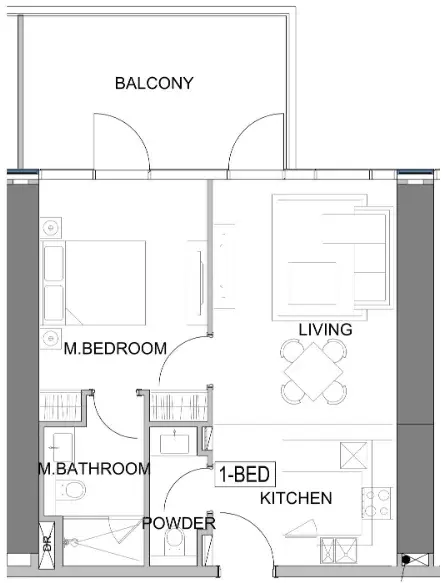 1 Bedroom apartments - Damac Safa Gate floor plan