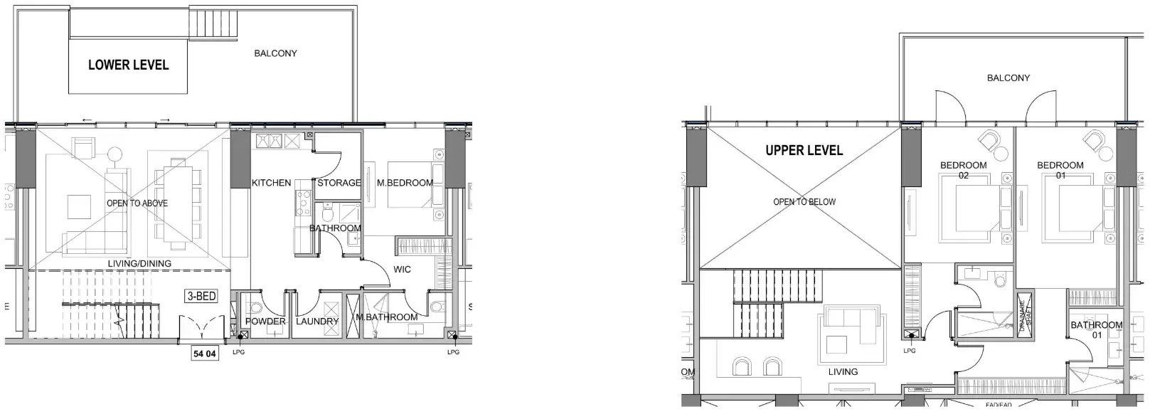 3 Bedrooms penthouse - Damac Safa Gate floor plan
