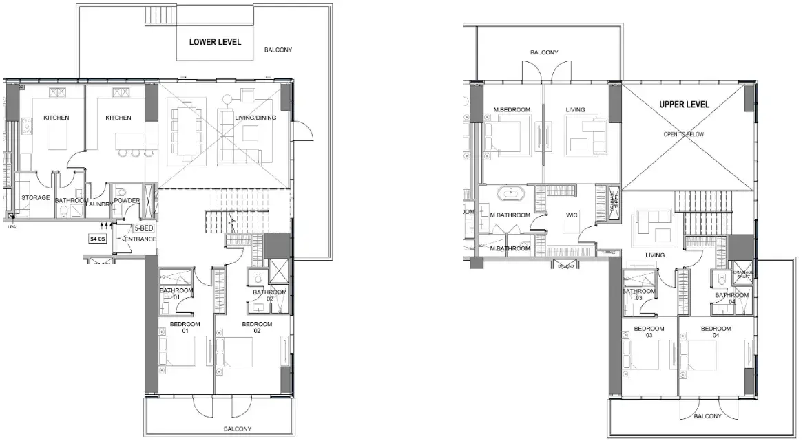 5 Bedrooms penthouse - Damac Safa Gate floor plan