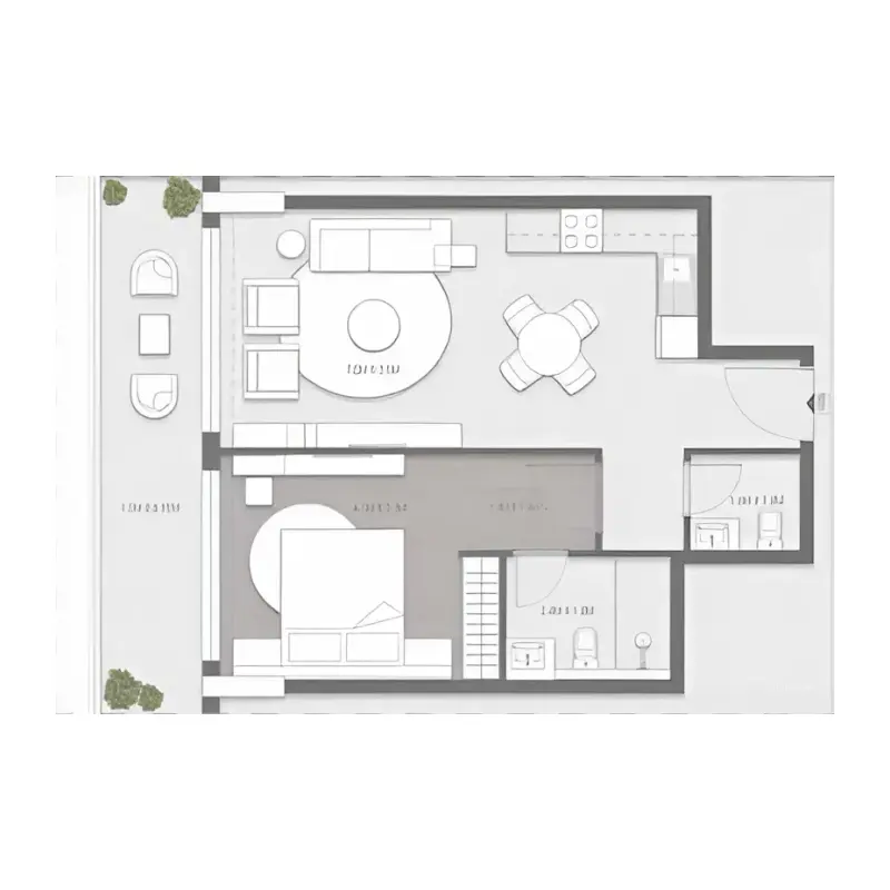 1 bedroom Apartments -  Valores Residences floor plan