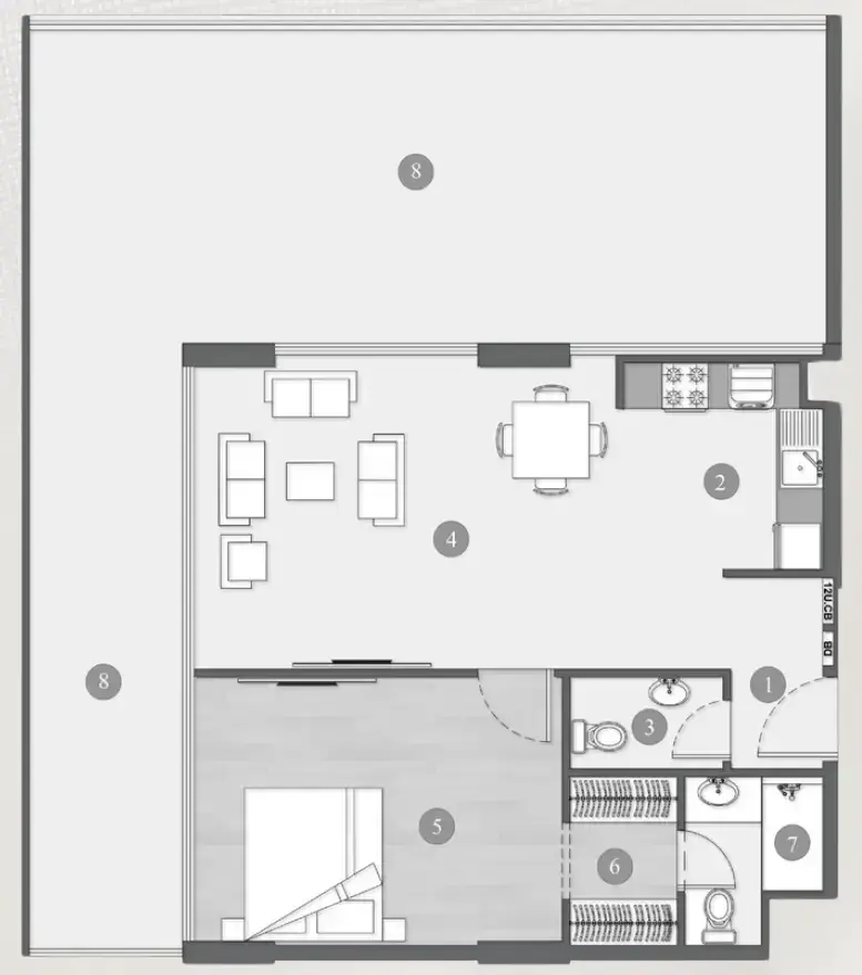 1 Bedroom apartments - Elevia Residences  floor plan