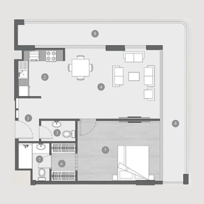 1 bedroom Apartments -  Elevia Residences  floor plan