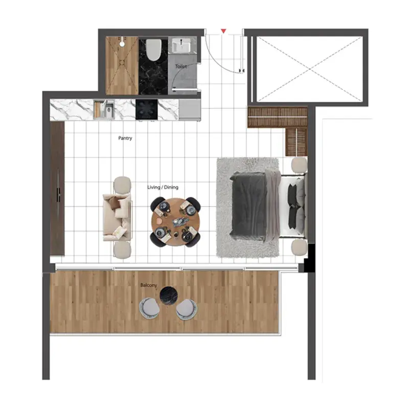 Studio apartments - Park Lane 2 by Heilbronn floor plan