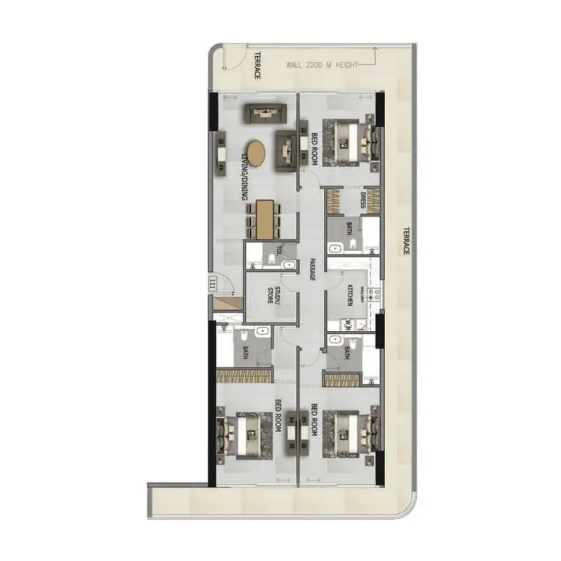 3 bedroom floor plan