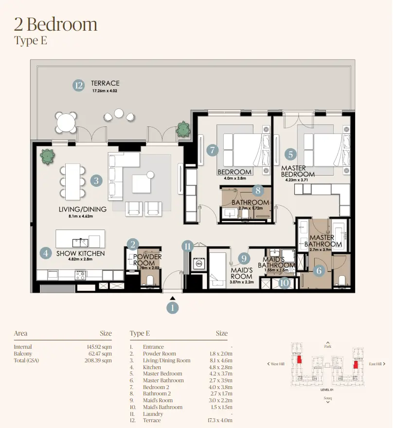 Type E floor plan