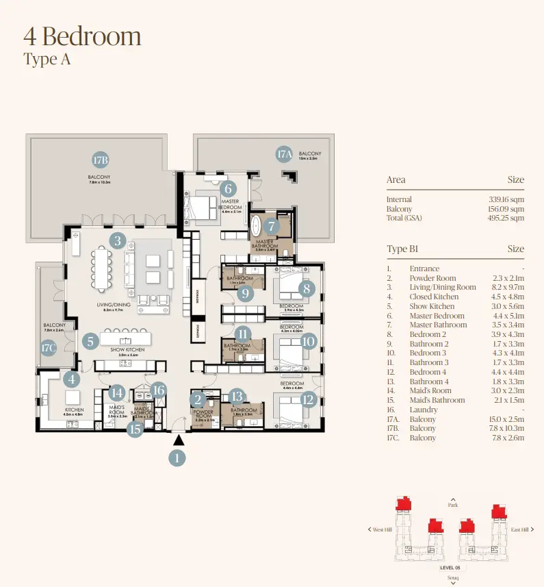 Type A floor plan