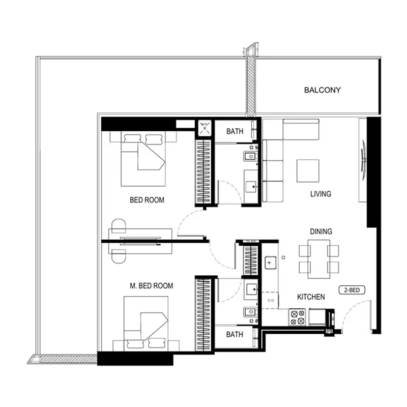 2 bedroom floor plan