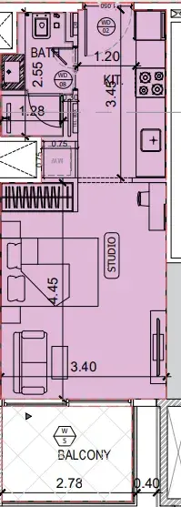 Studio apartments - Binghatti Amberhall floor plan