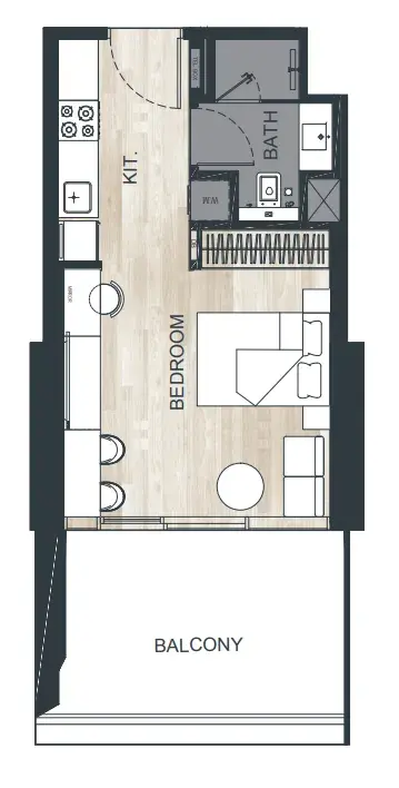 Studio apartments - Binghatti Ghost floor plan