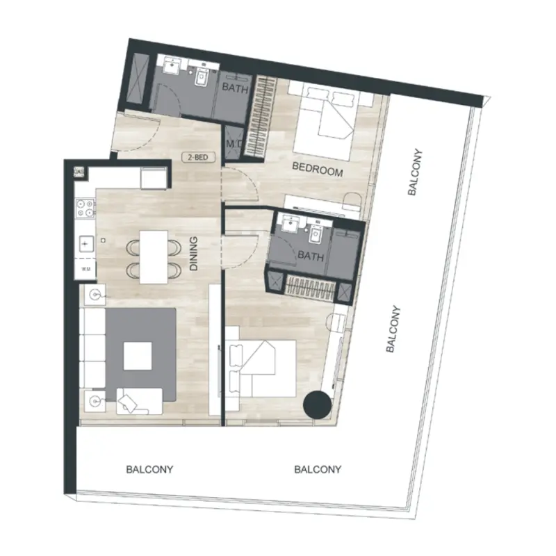 2 bedroom floor plan