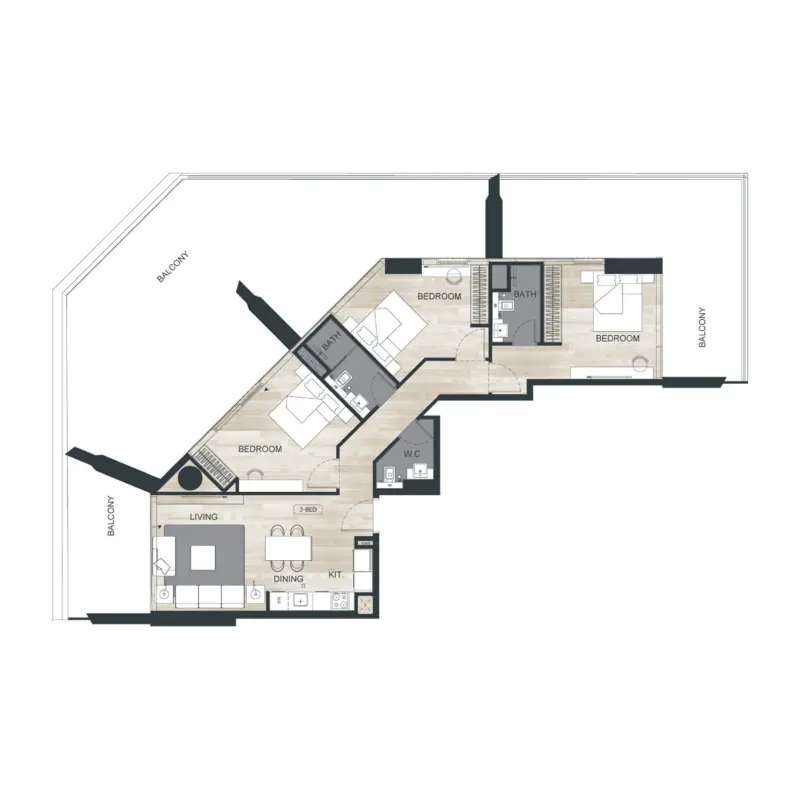 3 bedroom floor plan