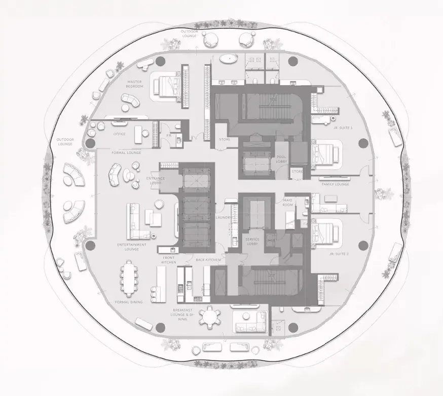 3 Bedrooms apartments - Como Residences floor plan