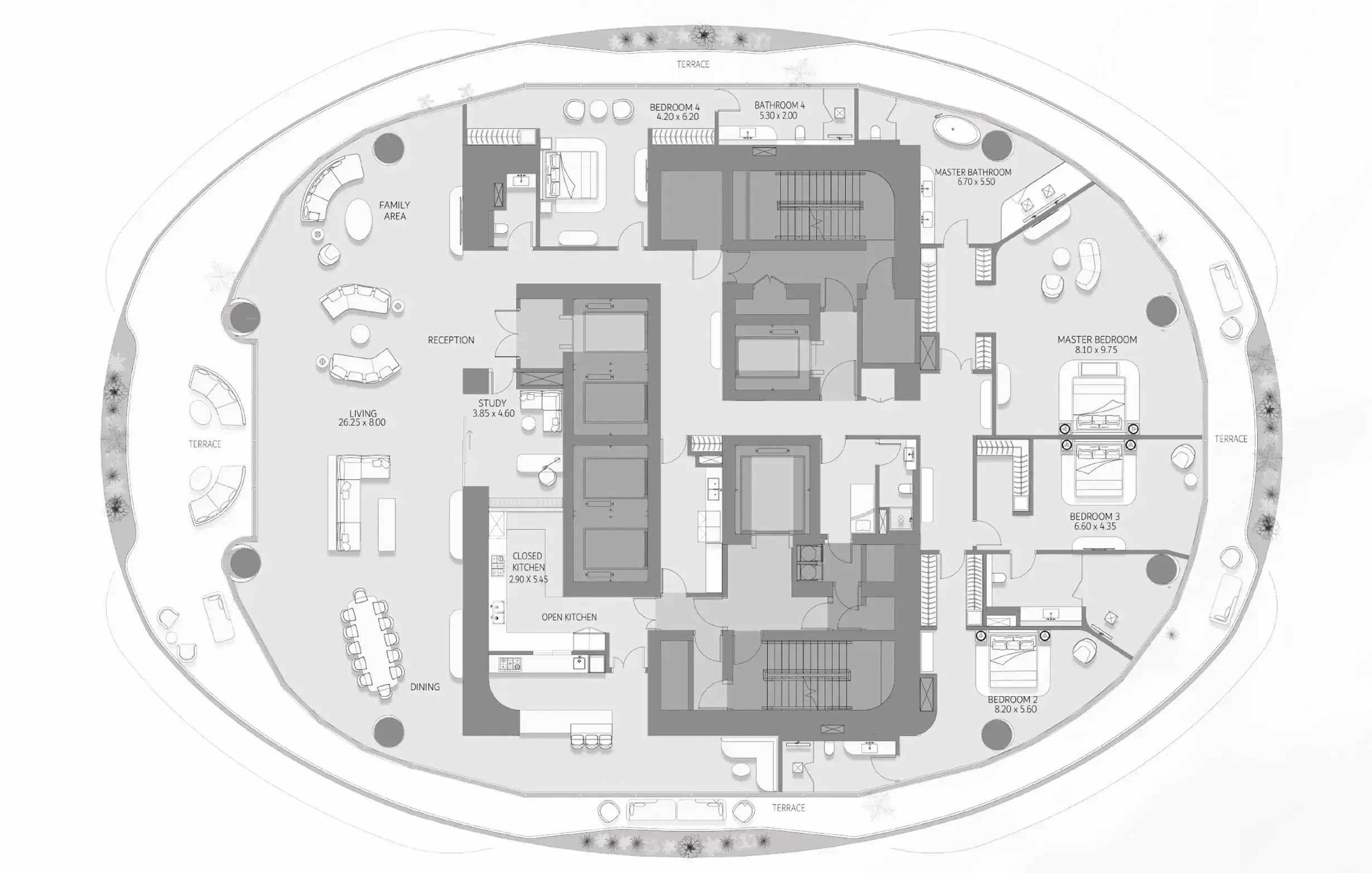 4 Bedrooms apartments - Como Residences floor plan