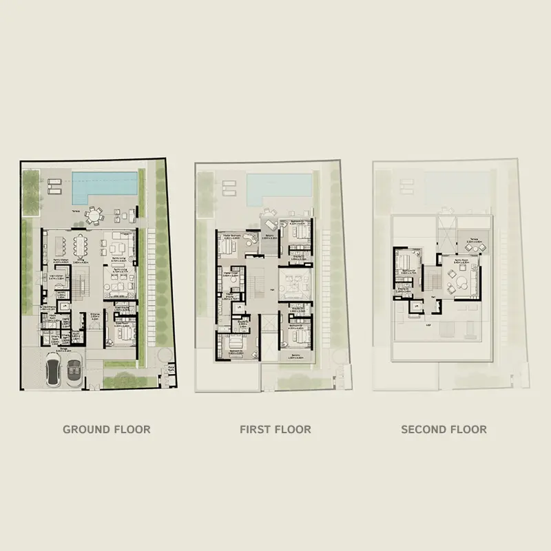 6 bedroom Villa -  Nad Al Sheba Gardens Phase 9 floor plan