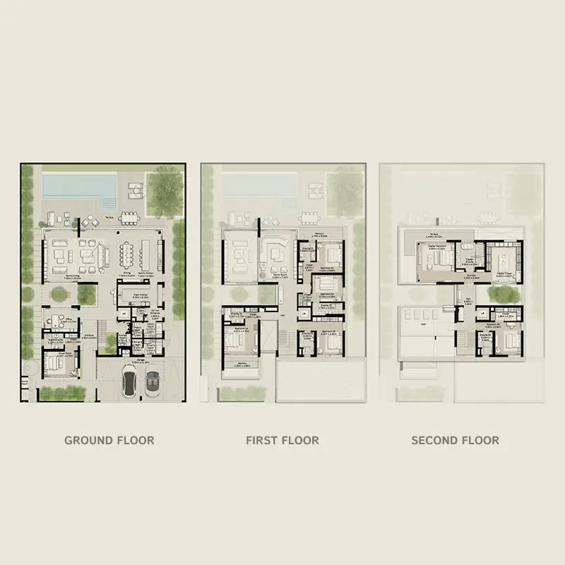 7 bedroom Villa -  Nad Al Sheba Gardens Phase 9 floor plan
