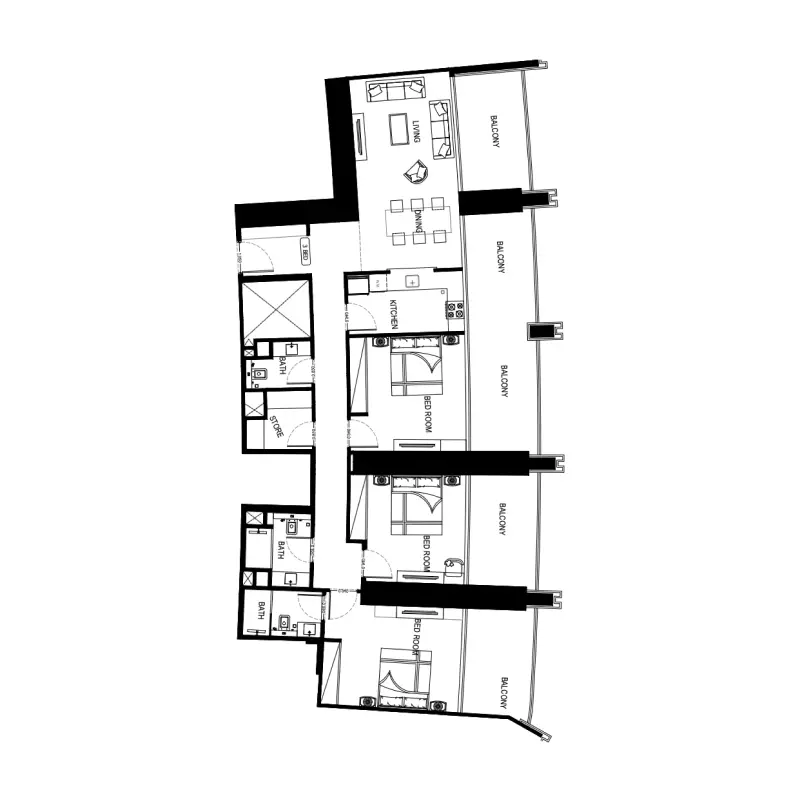 3 bedroom floor plan
