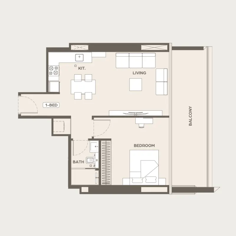 1 bedroom floor plan