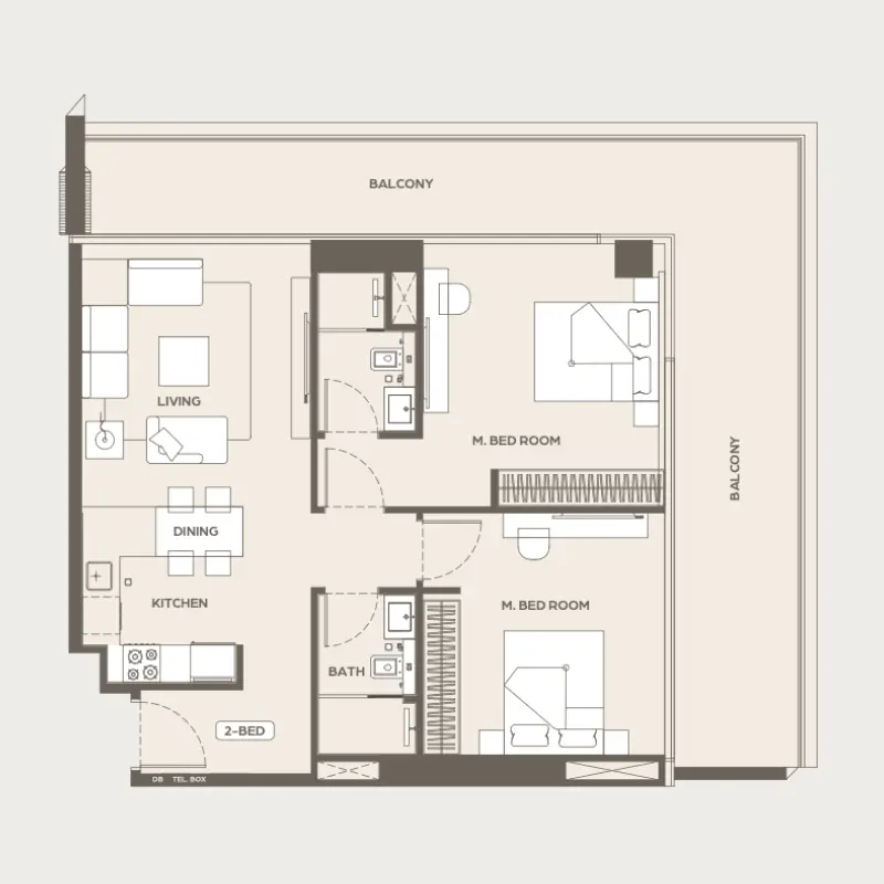 2 bedroom floor plan