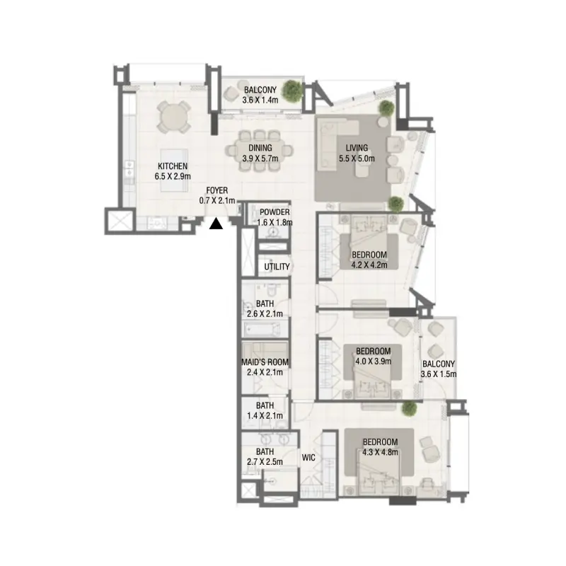 3 bedroom floor plan