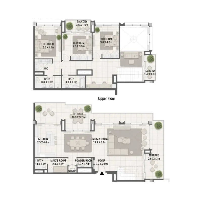3 bedroom floor plan