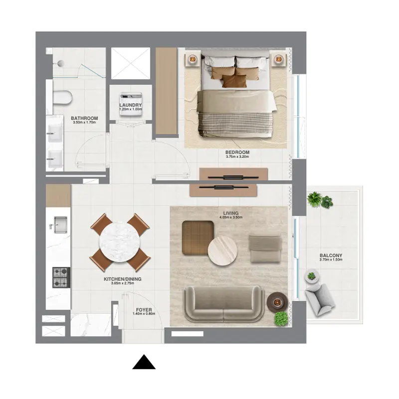 1 bedroom Apartments -  Golf Meadow floor plan