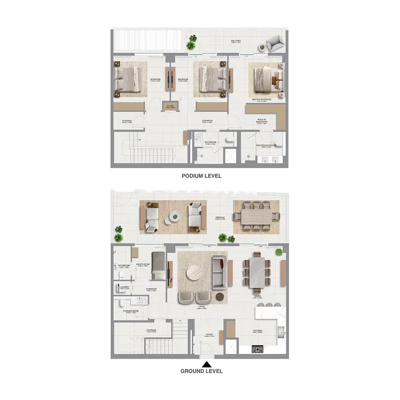 3 bedroom Townhouse -  Golf Meadow floor plan