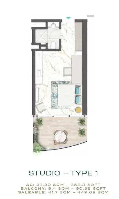 Studio apartments - Chic Tower floor plan