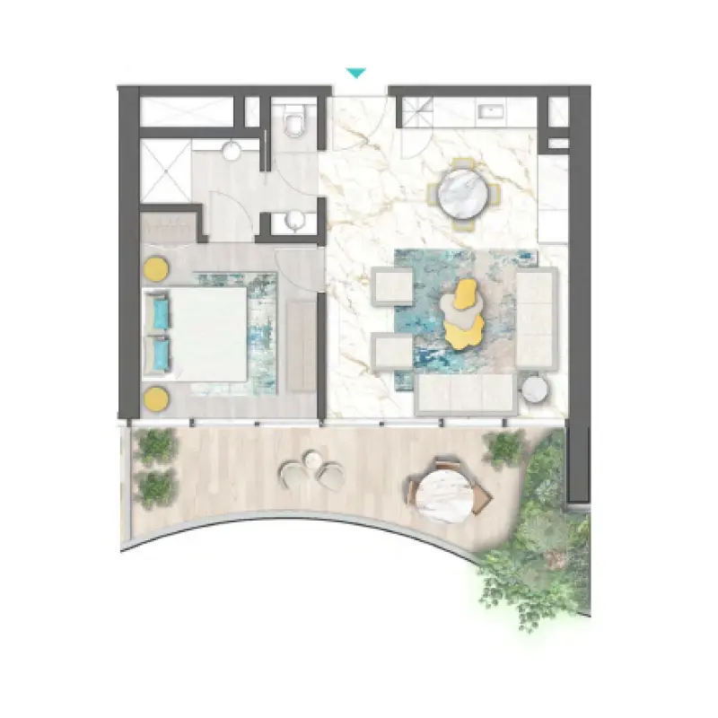 1 bedroom floor plan