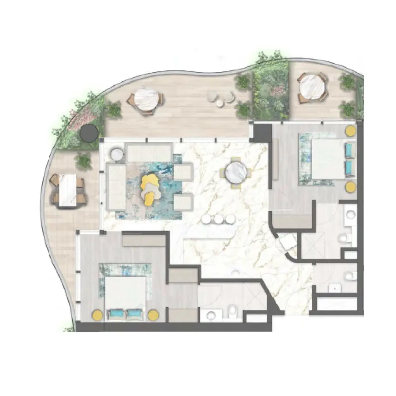 2 bedroom floor plan